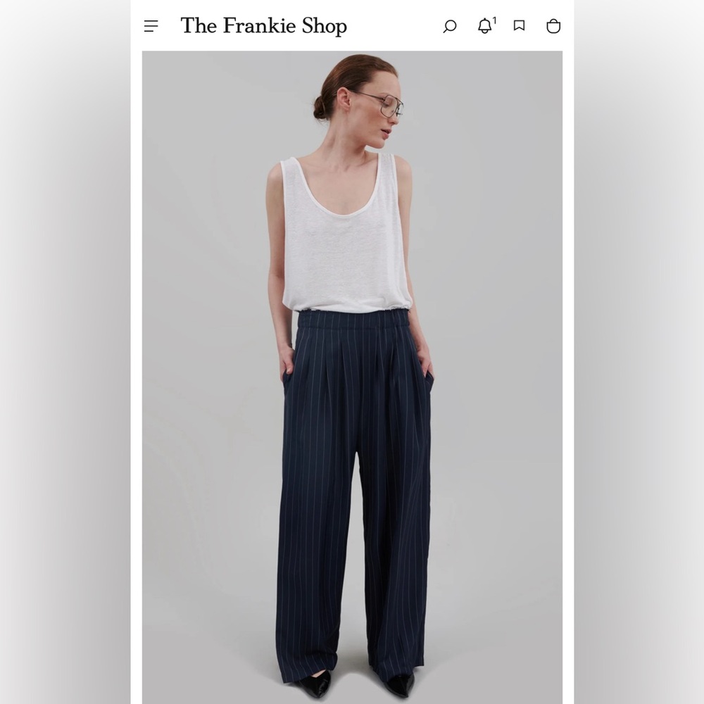 The Frankie Shop Women's Navy Pleated Pants